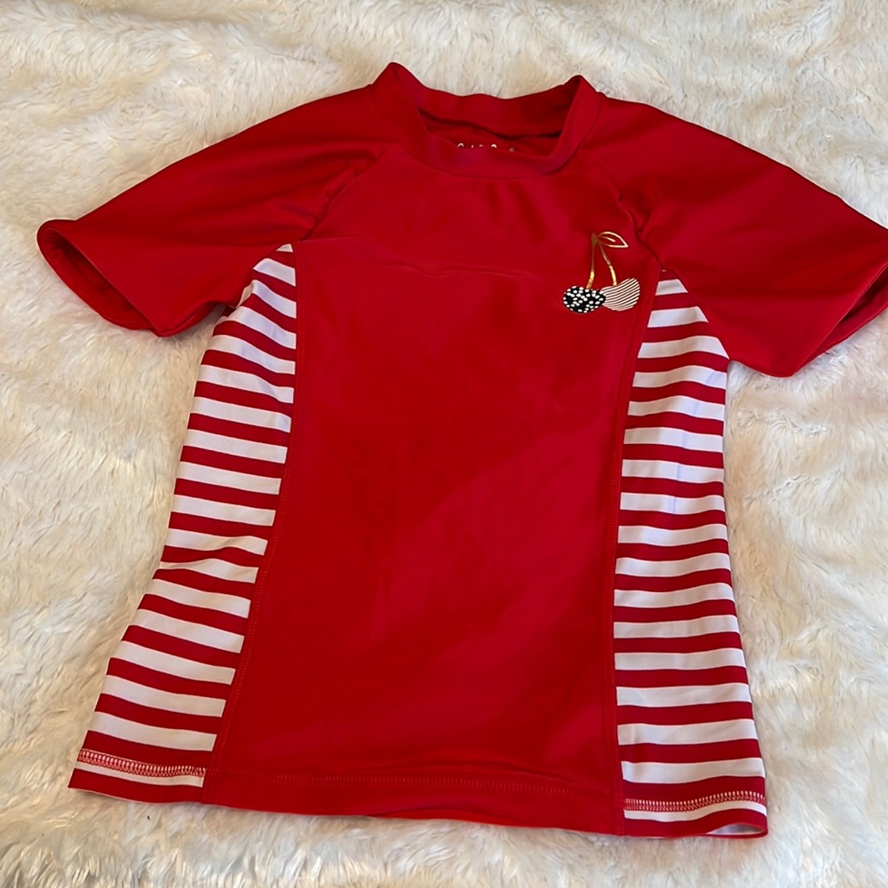 Cat & Jack Cherries Rash Guard Sz 6/6x